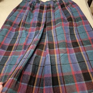Jack Winter Wool Plaid Women's Skirt in Blue and Red